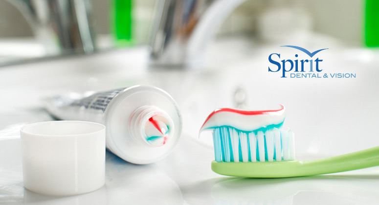 Toothpaste and toothbrush layng on a counter