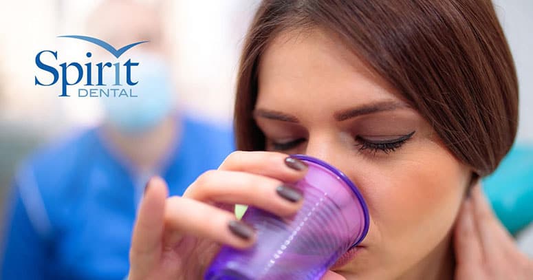 Lady drinking a natural remedy